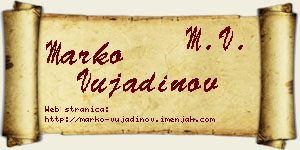 Marko Vujadinov vizit kartica